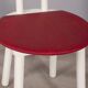 Set of 4 vintage 1980s chairs in wood and red vinyl, italian design