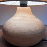Wooden lamp and lampshade with bird decoration
