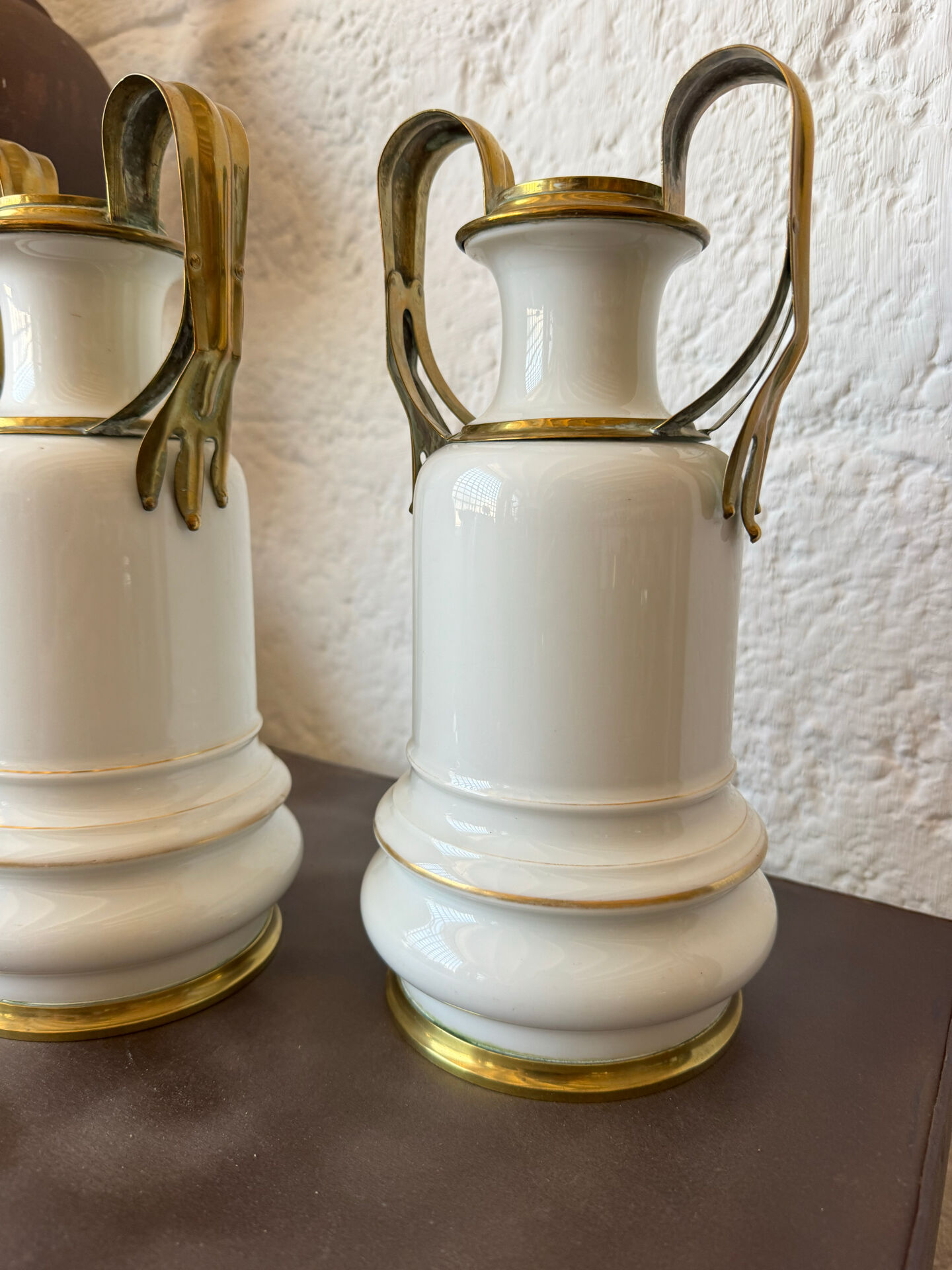 Old Paris porcelain vases from the 19th century