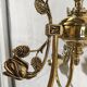 Polished Solid Brass Pendant Chandelier with Three Arms