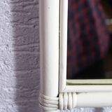 White rattan mirror 1970