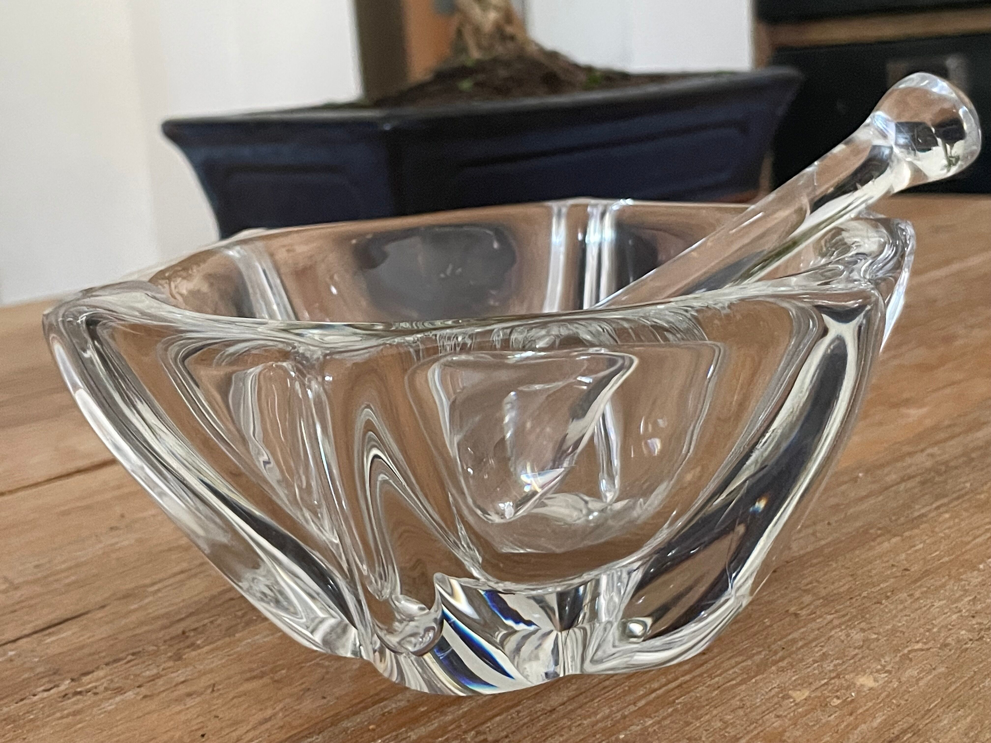 Large Daum crystal mortar