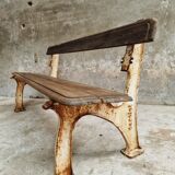 Old garden bench park bench oak with cast iron 160 cm