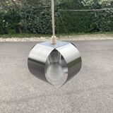 Small chrome metal ceiling lamp