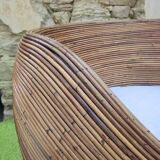 Vintage bohemian rattan armchair