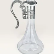Glass and silver-plated metal jug, Louis XV style
