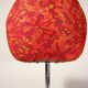 Vintage hull chair, multi-coloured floral fabric, Germany 1970s