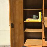 Vintage chene and rattan cabinet 60