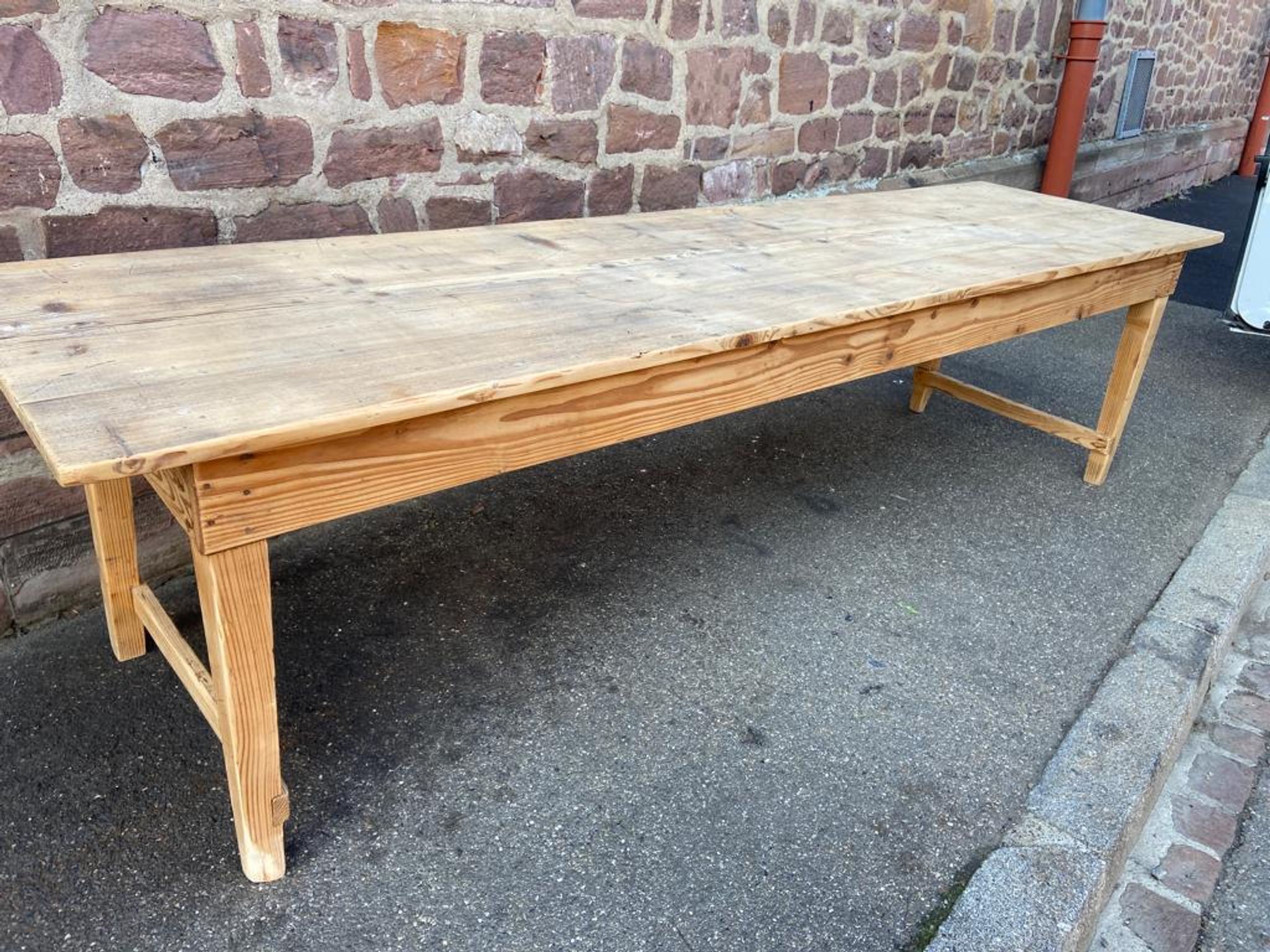 Table de ferme 300 cm en sapin 1900