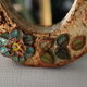 Vallauris ceramic mirror decorated with flowers, circa 1960