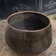 Glazed ceramic pot cover, brown, vintage 1970