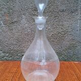Engraved glass carafe from the 1950s