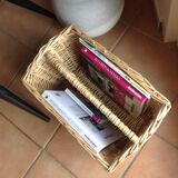Wicker magazine holder / vintage 60s-70s