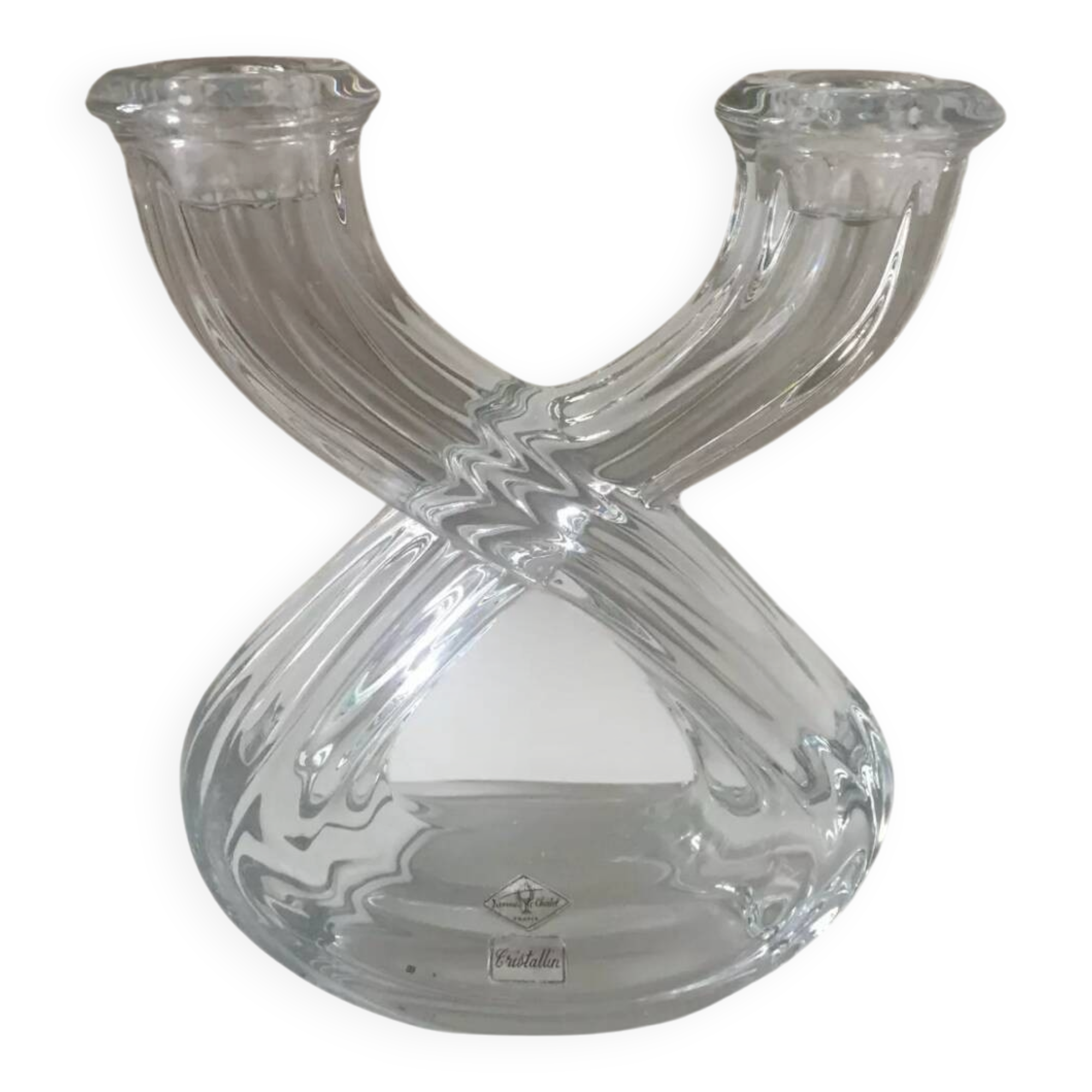 Beautiful crystal candlestick from Vannes Le Châtel