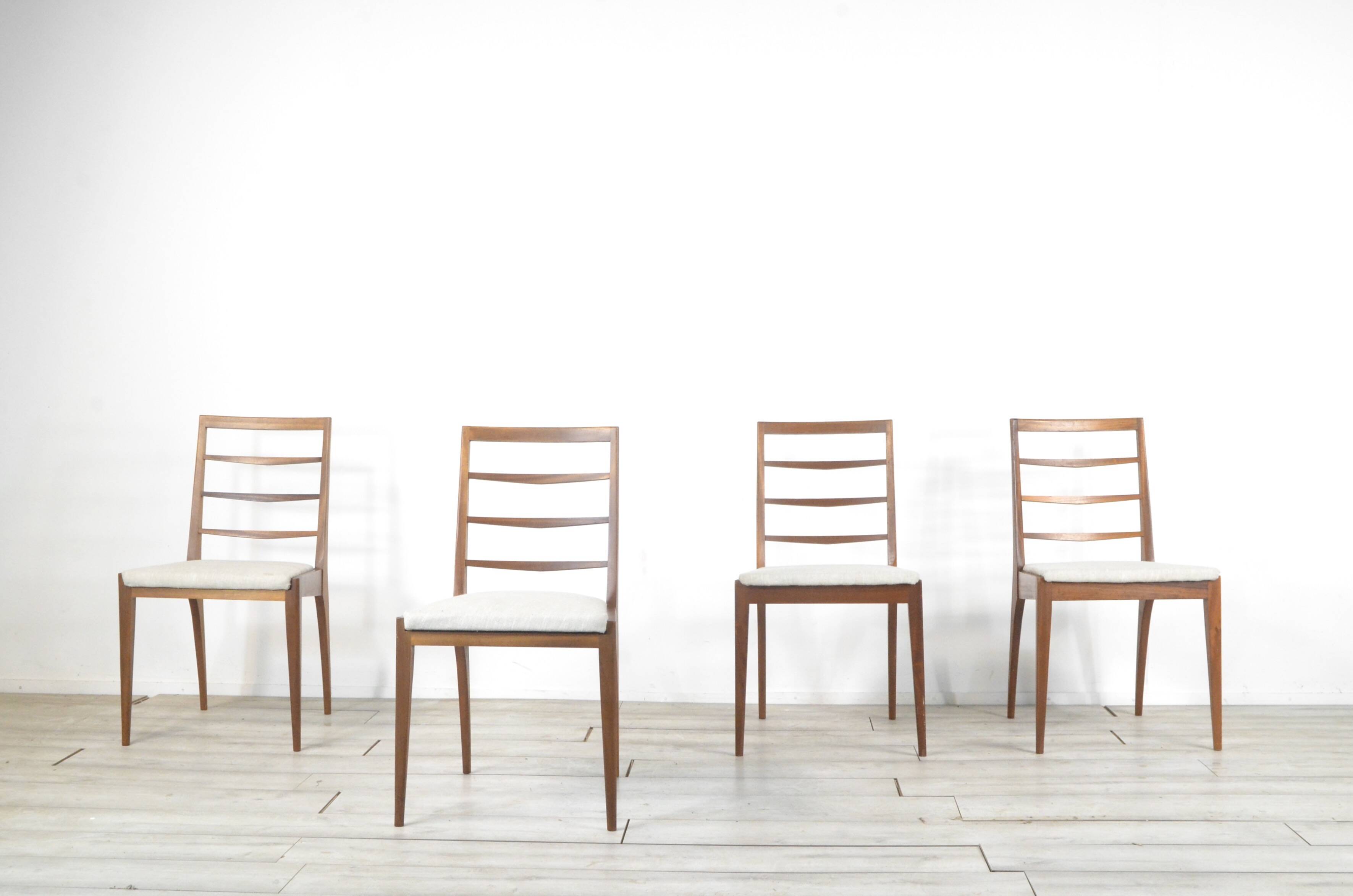 Set Of 4 Midcentury McIntosh Teak Chairs. Vintage Modern / Retro / Danish S