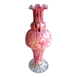 Art deco baluster vase, blood-red speckled Clichy glass