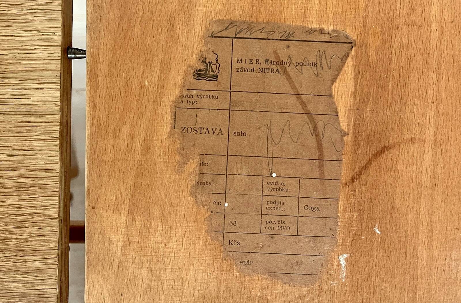 Dining table and 4 chairs by Antonin Šuman, restored.