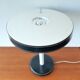 Vintage green leather and white metal table lamp
