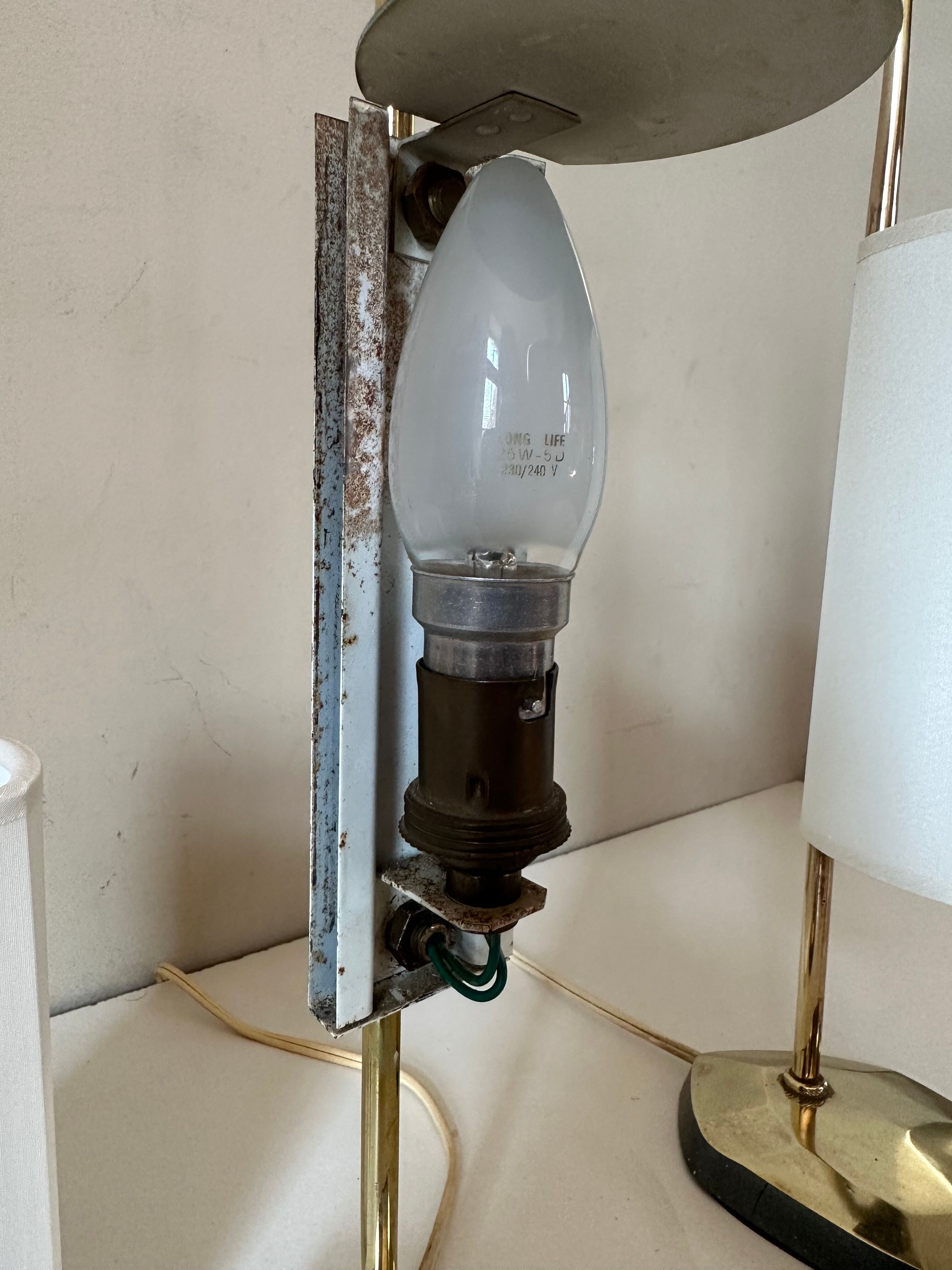 Pair of vintage brass lamps design 60 years