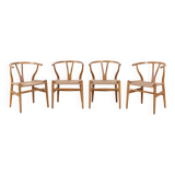 4x Hans J. Wegner CH24 Oak Wishbone Chair, 1980s