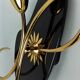 Arlus black and brass opaline sconces 1960