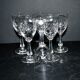 Saint-Louis set of 6 stemmed crystal glasses with palmette design, circa 1900, H11.5