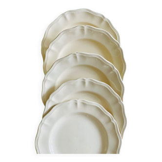 Sarreguemines plates, Digoin model, off-white color