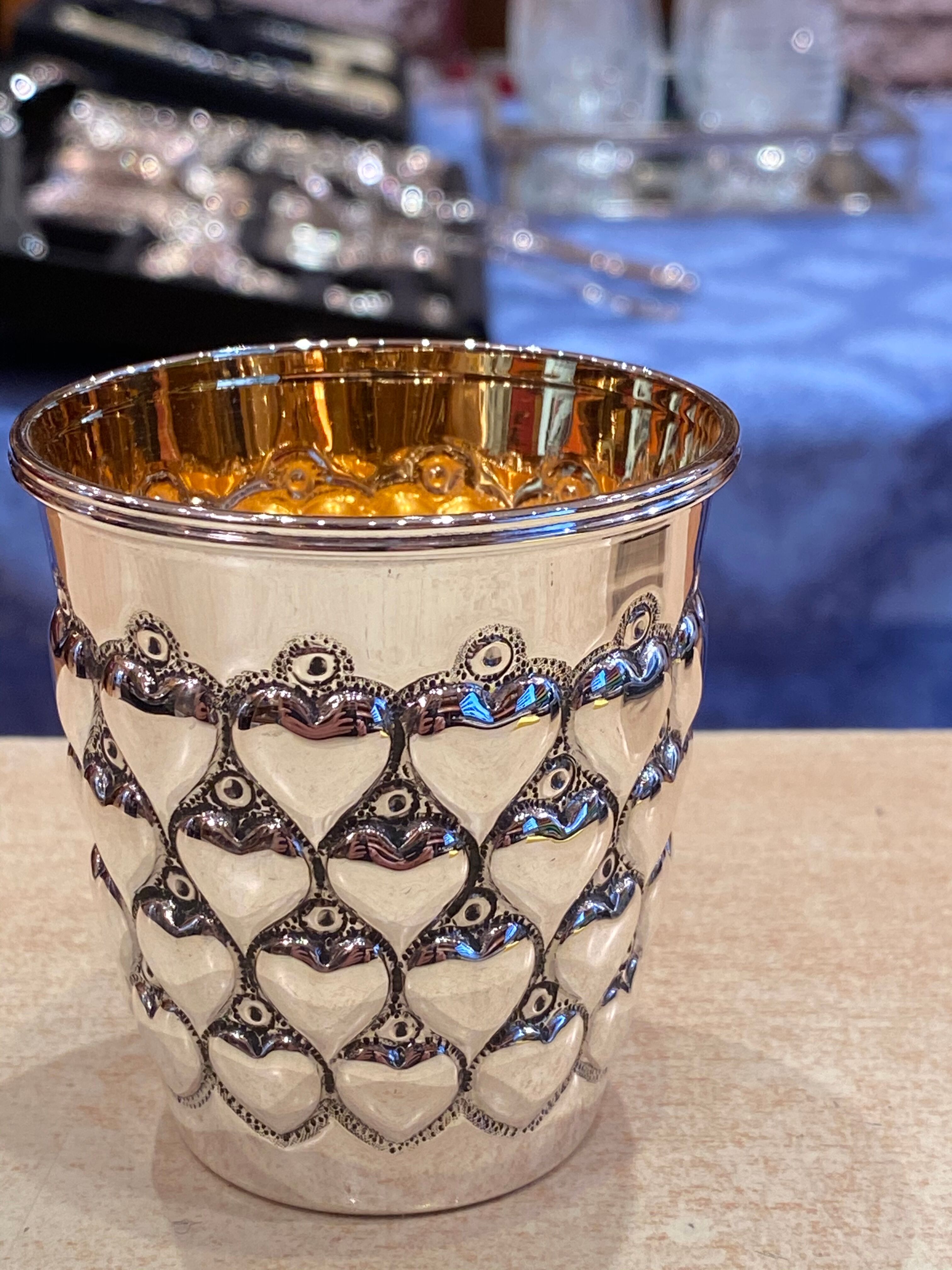 Timbale in solid silver and vermeil
