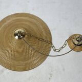 Pencil Reed Rattan Bamboo Hanging Pendant Lamps, Italy, 1970s, Set of 2