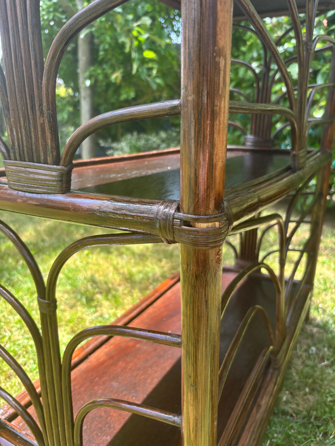 Vintage rattan bookshelf