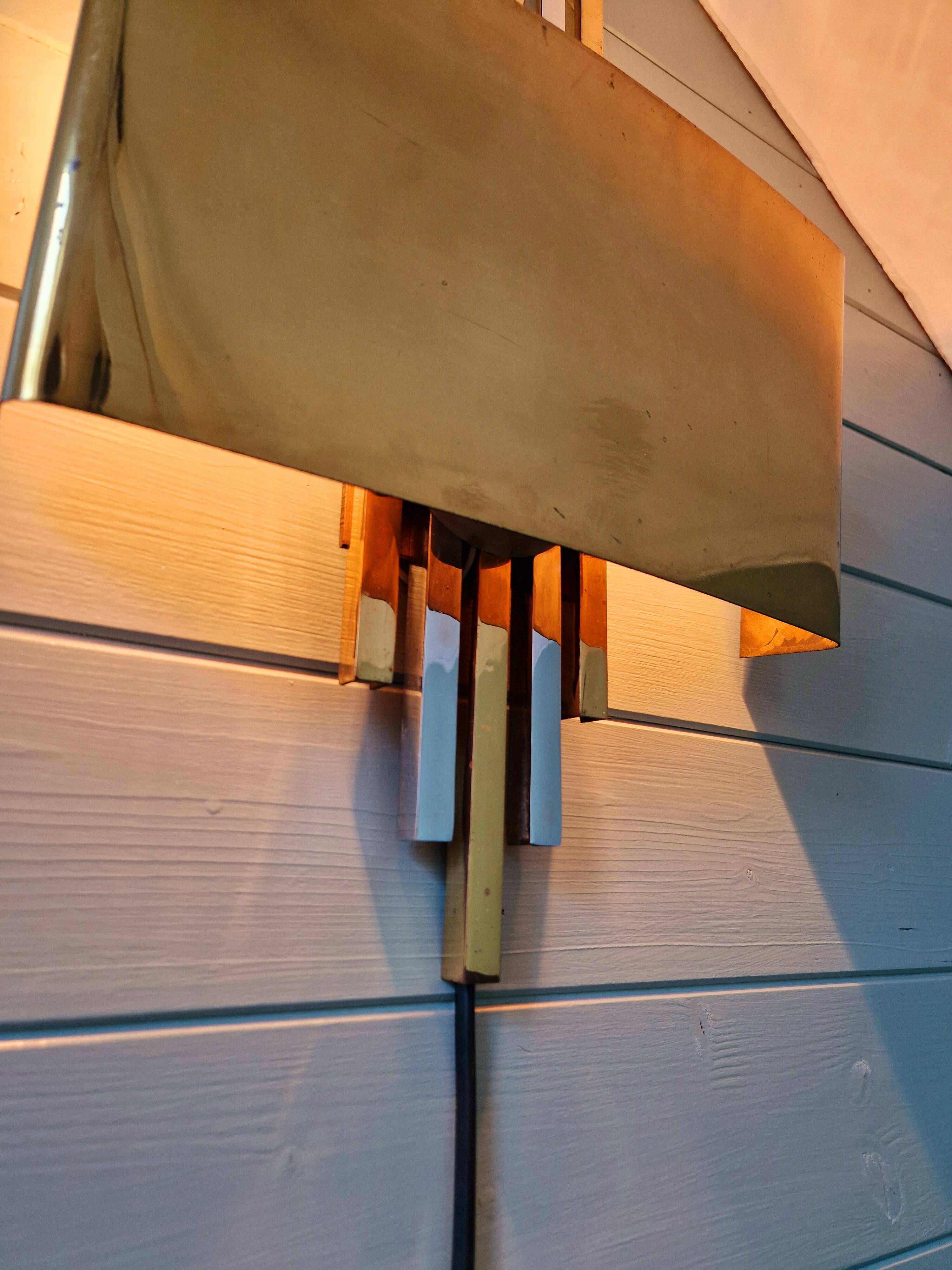 Large brass wall sconce, Hollywood Regency style, 1970s