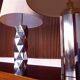 Set of 2 Brutalist Sculptural Chromed Metal Table Lamps, Italy 1960s