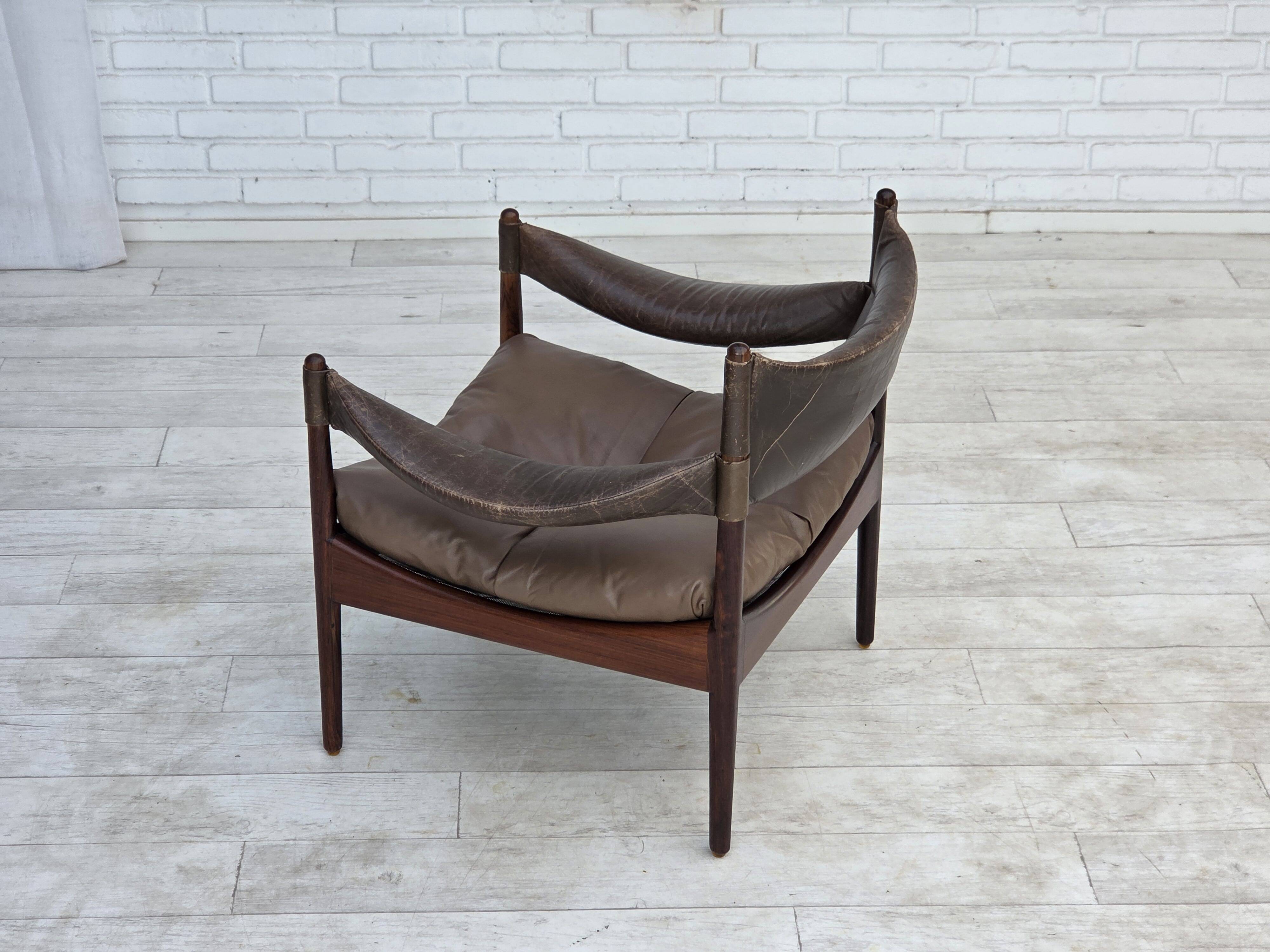 Années 1970, design danois par Kristian Vedel, fauteuil modèle "Modus".