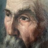 Painting portrait old wise man with beard oil painting