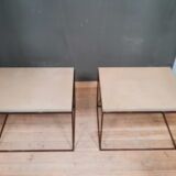 Iron and cement coffee tables pair