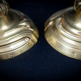 Pair of candlesticks | gilded bronze torches, Louis XV style — 19th century