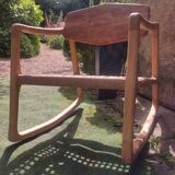 Rocking chair en chêne et corde danoise
