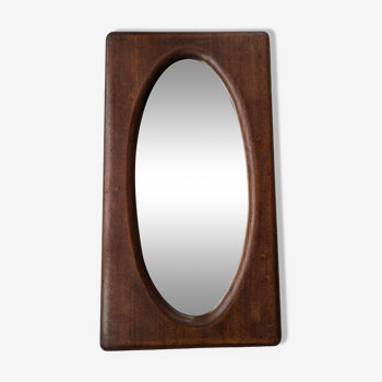 Miroir ovale au cadre en bois