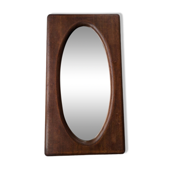 Miroir ovale au cadre en bois