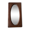 Oval mirror with wooden frame