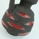 Fat lava vase schlossberg cer. 1970s brown with glossy red pattern no.64-25