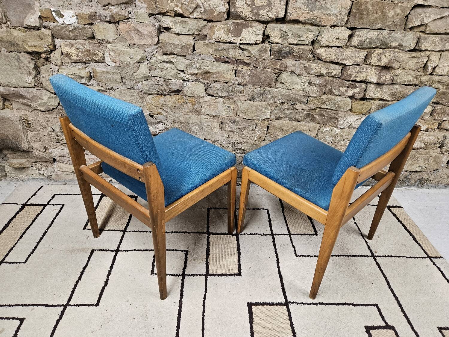 Pair of vintage Scandinavian armchair chairs 1970