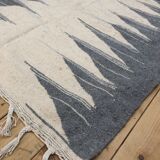 Moroccan Berber carpet Kilim ecru and light grey 1.5x0.97m