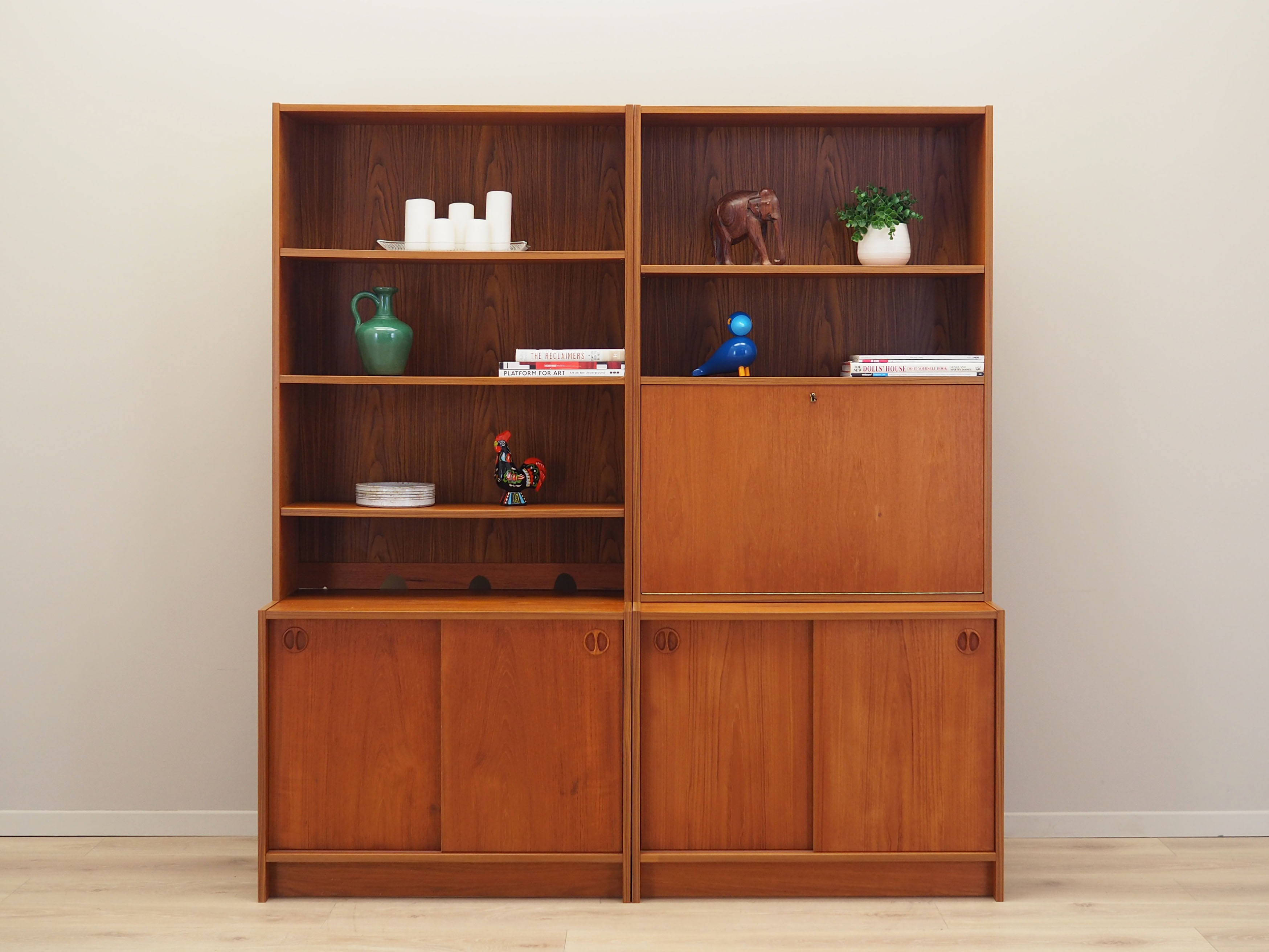 Set of teak bookcases, danish design, 1960s, production : denmark