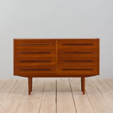 Danish mid century wide teak dresser with 8 drawers, 1960s