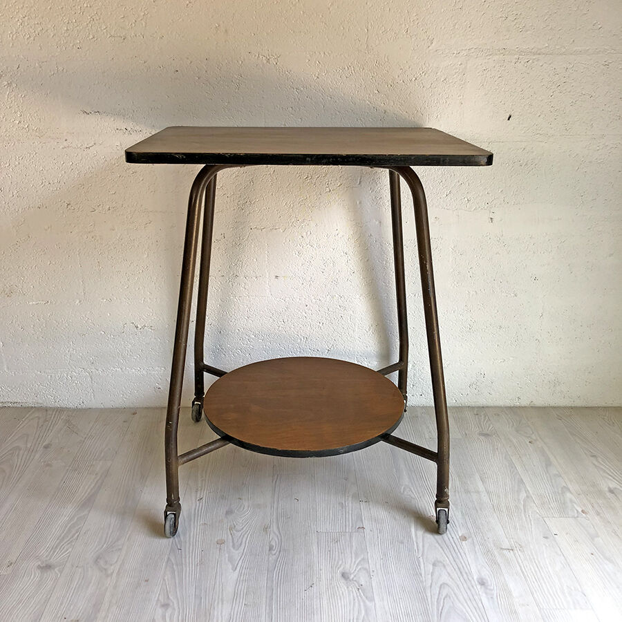 Desserte vintage 60 en métal et bois