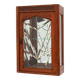 French Art Deco Oak Cabinet with Beveled Leaded Glass, ca. 1920