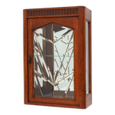 Armoire Art déco française en chêne avec verre plombé biseauté, vers 1920