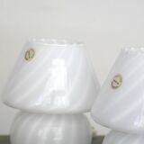 Pair of vintage mushroom table lamps - 1960s - swirled Murano glass - Italian design