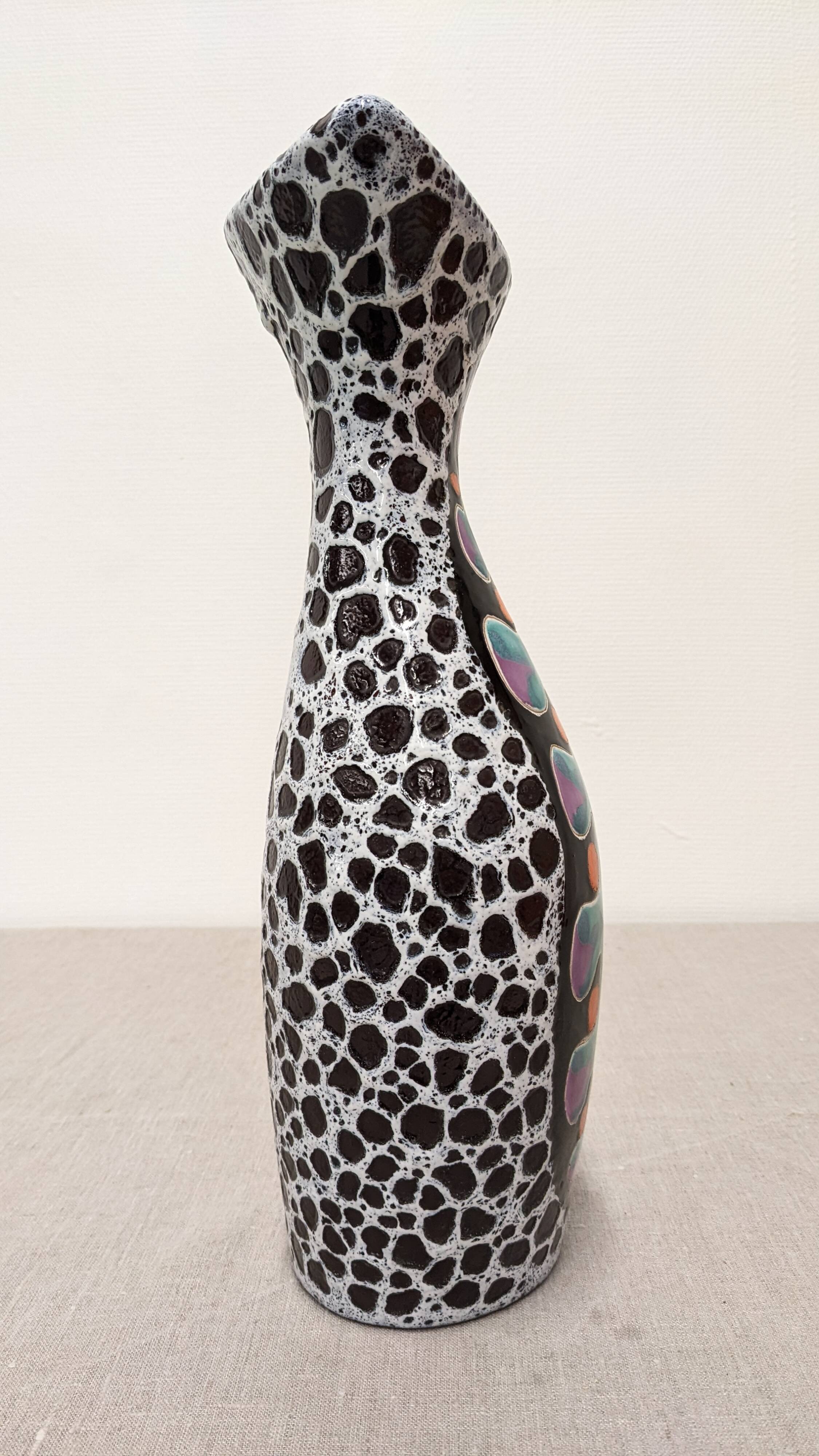 Ceramic vase by Marino Le Vaucour in Vallauris, France, circa 1960.